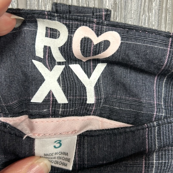 Y2K Roxy Window Pane Grey Flare Leg Pants NWOT - Picture 6 of 8